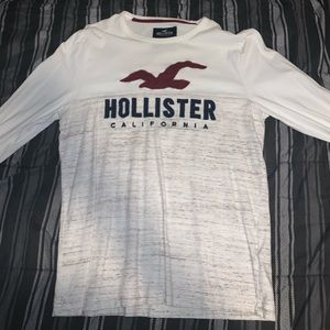 White/Grey, Medium, Hollister Longsleeve T-Shirt